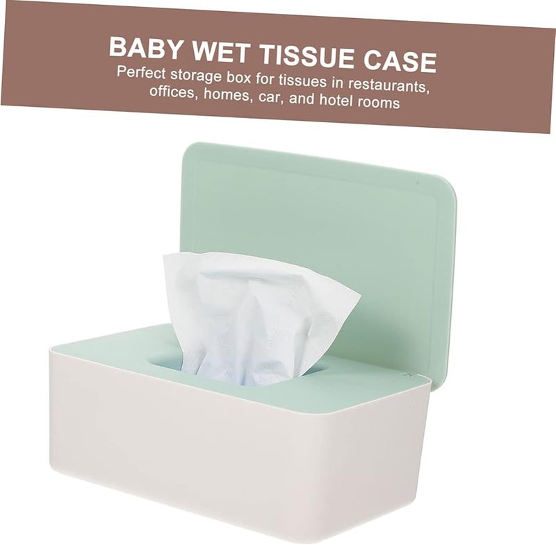 غطاء صندوق المناديل الأخضر المغلق حامل تخزين عملي لتصميم المناديل الأنيقة - Image 5